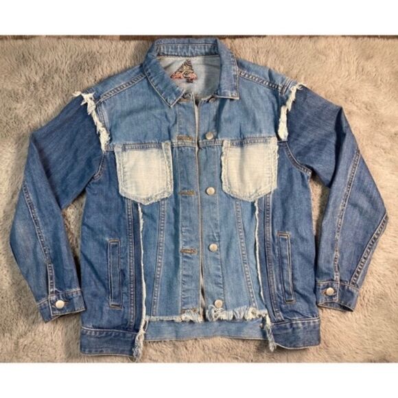 S8 signature eight distressed denim patched up jacket - Picture 1 of 5